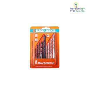 Hộp 9 mũi khoan hỗn hợp Black & Decker A8106G