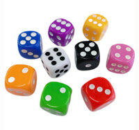 Hộp 9 viên xúc xắc, xí ngầu đủ màu sắc 8801