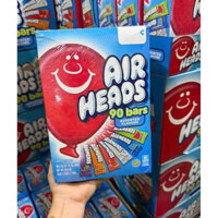 Hộp 90Gói Kẹo Dẻo Trái Cây Airheads Assorted Flavors 1.49kg hàng Mỹ