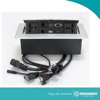 Hộp Âm Bàn Đan Năng HDMI, VGA, USB, Ổ Điện Sinoamigo STS-201X