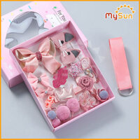 Hộp băng đô cài, nơ kẹp, dây chun buộc ruy băng cột tóc nơ xinh đẹp cho bé gái cute MySun