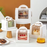Hộp Bánh 13cm Phiên Bản Hàn Quốc 10 / 13 / 17 / 20cm Hộp Bánh Phô Mai Mousse Di Động Cửa Sổ Bánh Sinh Nhật Hộp Đóng Gói Nướng Mousse Món Tráng Miệng Hộp Đóng Gói Nâng Cao
