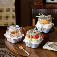 [Hộp Bánh] Hộp Bánh Kem Dâu 13cm Melaleuca Mousse Tirami Hộp Cắt Trong Suốt Cao Cấp Hộp Đóng Gói