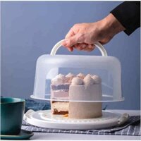 hộp bánh kem Hộp bánh nhựa tái sử dụng chất liệu cấp thực phẩm hộp đóng gói bánh kem sinh nhật gia cố dày