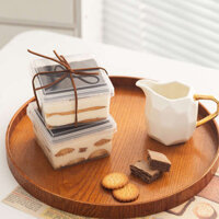 hộp bánh kem Hộp bánh Tilamisu nổi tiếng trên mạng có nắp trong suốt nướng nhỏ mousse kem cũ hộp đóng gói hộp đóng gói