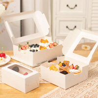 hộp bánh kem Hộp đóng gói hộp bánh cupcake 2/4/6/12 cốc hạt dùng một lần mở cửa sổ món tráng miệng nhỏ hộp đóng gói cốc maffin