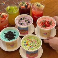 hộp bánh kem Thùng bánh kem tròn dày có nắp nướng tráng miệng hộp bánh phô mai thương mại bát giấy nổi tiếng trên mạng dùng một lần