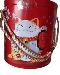 hộp bánh mèo thần tài Jinsibo 830 ( tròn+ dây xách)