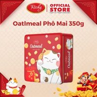 Hộp Bánh Mèo thần tài Yến Mạch Viên ăn liền Richy hộp thiếc 350gr. Kèm túi tặng, biếu lịch sự.