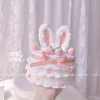 Hộp bánh sinh nhật bằng len handmade làm quà tặng,đựng trang sức