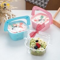 Hộp Bánh Sữa Đậu Nành Món Tráng Miệng Kẹo Salad Nướng Bánh Mousse Nhiều Lớp Câu Cá Hoa Mờ Hộp Đóng Gói