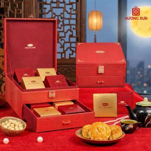 Hộp bánh trung thu Bibica Đế Nguyệt 8 bánh + 1 hộp trà