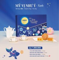 Hộp Bánh Trung Thu KIDO – MỸ VỊ NHƯ Ý (Xanh) 4 Bánh x 210G + Trà 50G