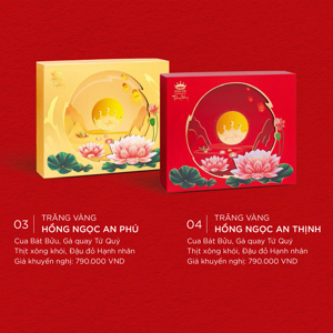 Hộp bánh trung thu Kinh đô Trăng vàng Hồng Ngọc An Thịnh Đỏ 4 bánh