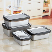 Hộp bảo quản bằng thép không gỉ 316 thương mại Hộp cơm cầm tay có nắp hộp kim chi Hàn Quốc hộp kín tủ lạnh hộp bảo quản lạnh 36GO