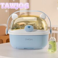 Hộp Bảo Quản Bình Sữa Cho Bé TAWJOG, Nhựa Có Nắp Bộ Đồ Ăn Giá Phơi, Hộp Đựng Khay Thoát Nước Dung Tích Lớn Có Thể Nhìn Thấy Bộ Đồ Ăn Tủ Bảo Quản Bộ Đồ Ăn Cho Bé