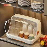 Hộp bảo quản cốc để bàn Có nắp , Giá Úp Bình Sữa , Giá Úp Chén Đĩa Ly Cốc Có Nắp Đậy Trong Suốt Khay Đựng Nước Dễ Dàng,Để Chén,Đa Chức Năng