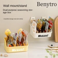 Hộp Bảo Quản Gia Vị BENYTRO, Hộp Đựng Gia Vị Không Đục Lỗ Vịt, Cốc Hút Đa Năng Treo Tường Giá Gia Vị Đồ Dùng Nhà