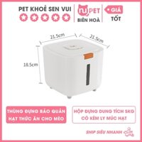 Hộp bảo quản hạt thức ăn khô cho chó mèo 5L có kèm cốc múc, thùng đựng kín hơi, chống ẩm tốt