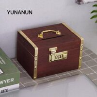 Hộp Bảo Quản Kho Báu YUNAUN, Hộp An Toàn Phong Cách Vintage Heo Đất Tổ Chức, Với Khóa Kết Hợp Bình Tiền Hộp Kho Báu Bằng Gỗ