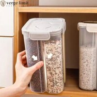 Hộp Bảo Quản Ngũ Cốc VERGE LIMIT, Hộp Bảo Quản Chia Nhựa Kín, Đa Năng Có Nắp Hộp Bảo Quản Thực Phẩm Vuông Trong Suốt Tủ Lạnh