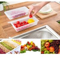 Hộp Bảo Quản Thực Phẩm Đa Năng Trong Suốt Kín Nhựa Thoát Nước Hộp Bảo Quản Chống Ẩm Hộp Đựng Nhà Bếp Tủ Lạnh Hộp Giữ Tươi