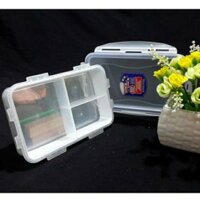 Hộp Bảo Quản Thực Phẩm Lock&amp;Lock Chia 3 Ngăn Có Thể Nhấc Rời, Chất Liệu Nhựa PP, Nắp Có Ron Silicone - 800ml- 1000ml -2600ml - HPL816C- 800ml