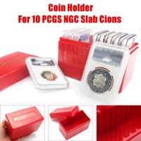 Hộp Bảo Quản/Ốp Lưng Đỏ Cho 10 Chứng Nhận Chấm Điểm Pcgs Ngc Phiến Đồng Giá Đỡ