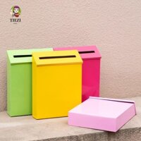 Hộp báo TIEZI, Hộp thư kim loại đa chức năng treo tường, Hộp đựng thư điện tử sắt tối giản sáng tạo Ngoài trời