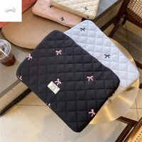 Hộp bảo vệ máy tính bảng nơ PARTYPALACE, Túi đựng máy tính bảng dung lượng lớn phồng, Túi đựng máy tính xách tay nhẹ thêu ngọt ngào
