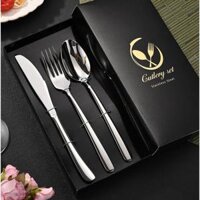 Hộp bộ 3 dao thìa nĩa inox Nhật siêu dầy loại cao cấp - sang trọng