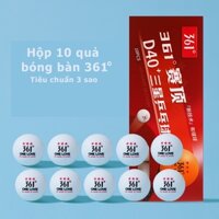 Hộp bóng bàn 361 tiêu chuẩn 10 quả 3 sao công nghệ ABS 40+ độ nảy cao dùng cho tập luyện thi đấu