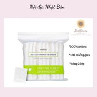 Hộp bông tẩy trang túi Miniso 180 miếng chính hãng Nhật Bản