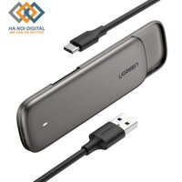 Hộp box 6Gbps M.2 B-key SSD NGFF cổng Type C hoặc USB 3.0 Ugreen 60355 màu xám đen - BH 18 Tháng