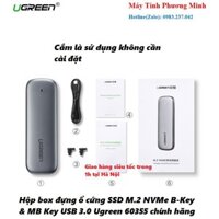 Hộp box đựng ổ cứng SSD M.2 NVMe B-Key & MB Key USB 3.0 cao cấp Ugreen 60355 - Hàng chính hãng