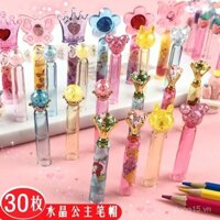 Hộp bút chì công chúa dễ thương, nắp bút chì pha lê, hộp bút chì hoạt hình, nắp bảo vệ, mở rộng tay cầm