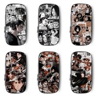 Hộp bút chì lớn cho học sinh nam, hộp văn phòng phẩm Attack on Titan Levi Eren Mikasa