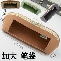 Hộp bút chì màu cà phê đơn giản, trong suốt, hình tam giác, túi văn phòphẩm ba chiều, hộp bút chì lớn cho học sinh, hộp bút chì cho bé gái 824 Wu SRFN