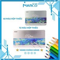 Hộp Bút Chì Màu Cao Cấp Marco Raffine - 48/72 Màu - Hộp Thiếc - Nhiều Màu Đậm Vẽ Tranh Tô Màu