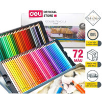 Hộp Bút Chì Màu Gốc Dầu/Gốc Nước Cao Cấp Deli - Màu Đậm Tươi Sáng, Tô Vẽ Tranh Phác Thảo