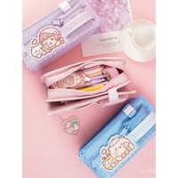 Hộp bút chì mochi nhỏ đa năng phổ biến, hộp bút chì lưới cho bé gái, thiết kế cảm giác, hộp văn phòng phẩm niche cho bé gái, túi lưu trữ cho học sinh tiểu học mới 2025, hộp bút chì văn phòng phẩm cao cấp cho trẻ em theo phong cách Ins