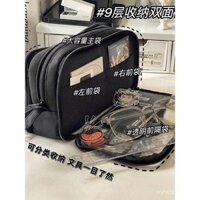 Hộp bút chì trong suốt phổ biến có thể chứa huy hiệu, túi thẻ nhỏ, hộp văn phòng phẩm với huy hiệu, dung tích lớn, thiết kế hạt, phong cách anime, giá trị ngoại hình cao, hộp bút chì cho nữ sinh trung học cơ sở