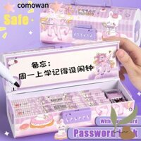 Hộp Bút COMOWAN, Có Khóa Mật Khẩu Bút Chì Đa Năng, Hộp Bảo Quản Văn Phòng Phẩm Dung Tích Lớn Chất Lượng Cao Đồ Dùng Học Tập