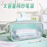 hộp bút deli lọ đựng bút để bàn cute Túi đựng bút trong suốt lưới dung tích lớn túi đựng văn phòng phẩm học sinh trung học phổ thông phong cách instagram giá trị cao túi đựng bút chì đơn giản cho học sinh tiểu học mẫu mới 2024 cho nữ sinh trung học