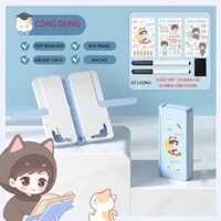 Hộp Bút, Giá Đỡ Kệ Đọc Sách Đa Năng 2 Trong 1 Bằng Nhựa Cao Cấp Quà Tặng Kèm Bút Lông, Vải Xóa, Và Bộ Sticker Dễ Thương