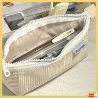 hộp bút hộp bút nam Daily Tie ins Solid Color Corduroy Small Soft Anti-Drop Sandwich Thu thập công suất lớn Túi đựng bút văn phòng phẩm Daily Tie