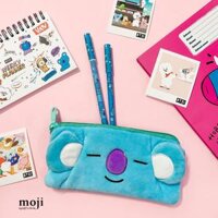 Hộp bút idol BTS cartoon face KOYA RM lông xù 9x20