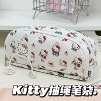 Hộp bút in hình Hello Kitty, hộp bút đa chức năcao cấp cho sinh viên, hộp lưu trữ văn phòphẩm giá trị cao 824 Wu HJ0M
