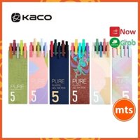 Hộp bút kaco 5 bút 5 màu cao cấp kacogreen pure plastic ink pen - minh tín shop