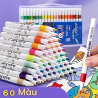 Hộp bút Màu Acrylic 60 Màu Đầu Nhọn, Bút màu vẽ sơn chống nước, bộ cọ vẽ trên mọi chất liệu bề mặt bo